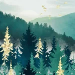 LumiPoster — غابة خضراء تحت الضباب