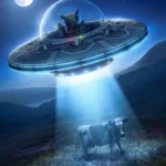 LumiPoster — Cat flying a flying saucer