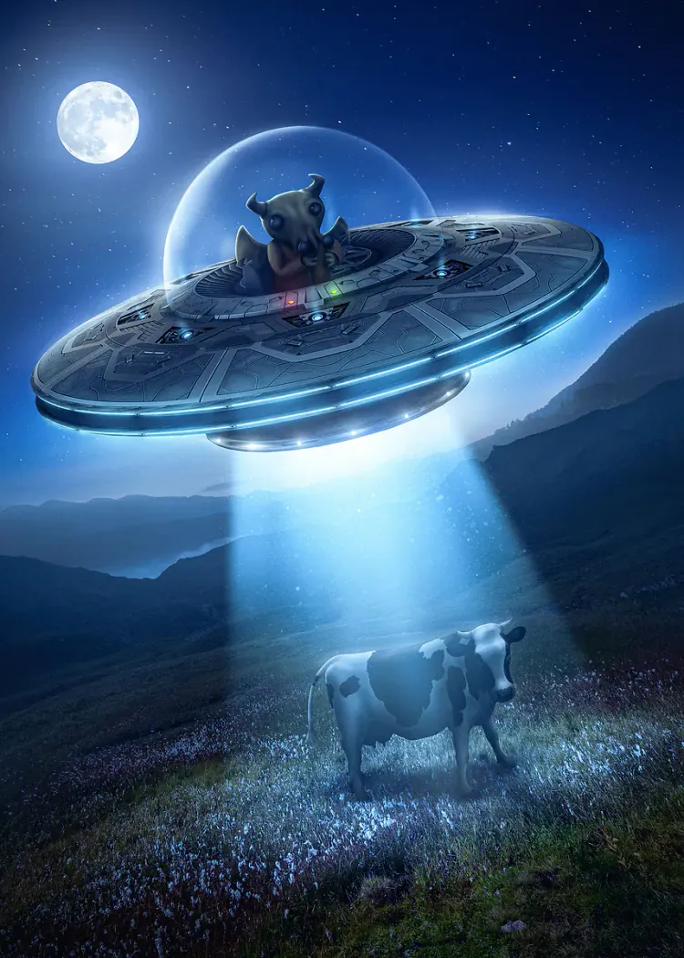 lumi-boards-art-c7cef273195bc3a5-1.webp LumiPoster — Cat flying a flying saucer - Image 1