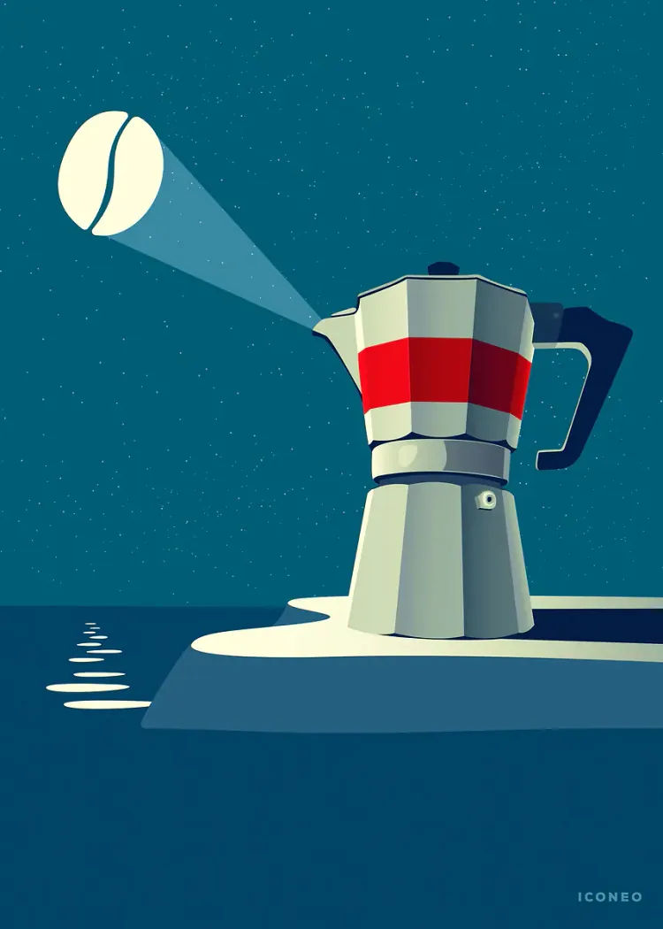 lumi-boards-art-c932c4e12385a462-1.webp LumiPoster — A coffee pot and a lighthouse - Image 1