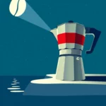 LumiPoster — إبريق قهوة ومنارة