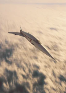 LumiPoster — Airplane above golden clouds