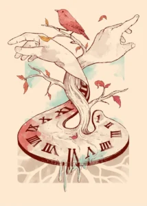 LumiPoster — The hands of time and the branches of life