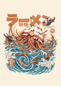 LumiPoster — Ramen and waves monster