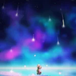 LumiPoster — مسافر تحت شهب ملونة