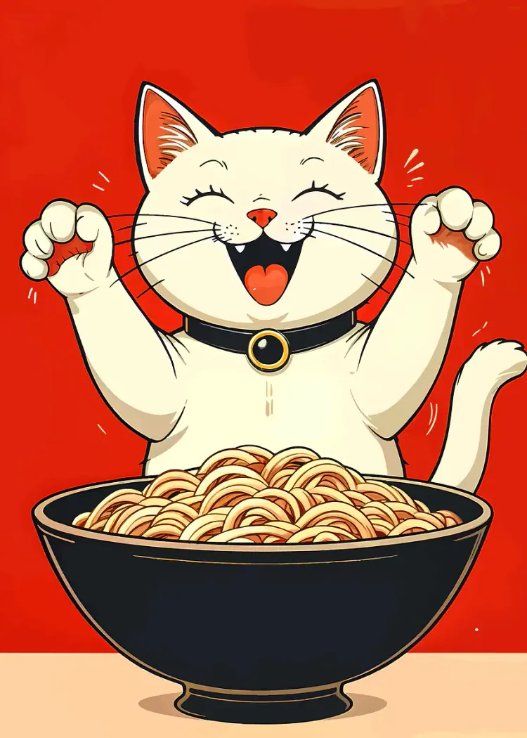 lumi-boards-art-cf331cf1dbec78b0-1.webp LumiPoster — Happy ramen cat - Image 1