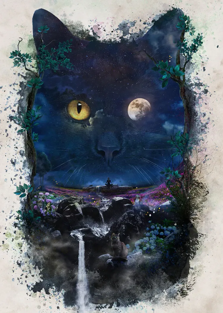 lumi-boards-art-cf5b1ee8ceb9ce3d-1.webp LumiPoster — Moon cat and jungle waterfall - Image 1
