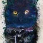 LumiPoster — قطة القمر وشلال الغابة