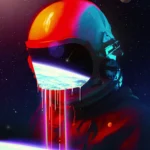 LumiPoster — خوذة فضاء بألوان ذائبة