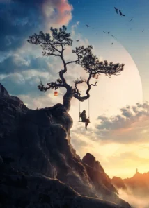 LumiPoster — أرجوحة فوق السحاب