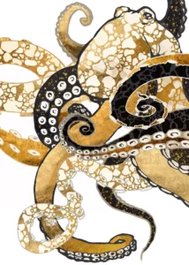 LumiPoster — Octopus with golden decorations