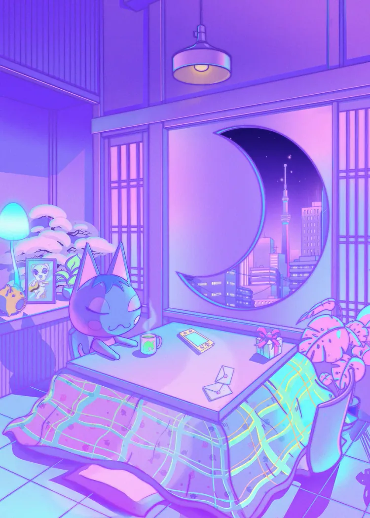 lumi-boards-art-d92dba9c871dd7e2-1.webp LumiPoster — Purple room and crescent window - Image 1