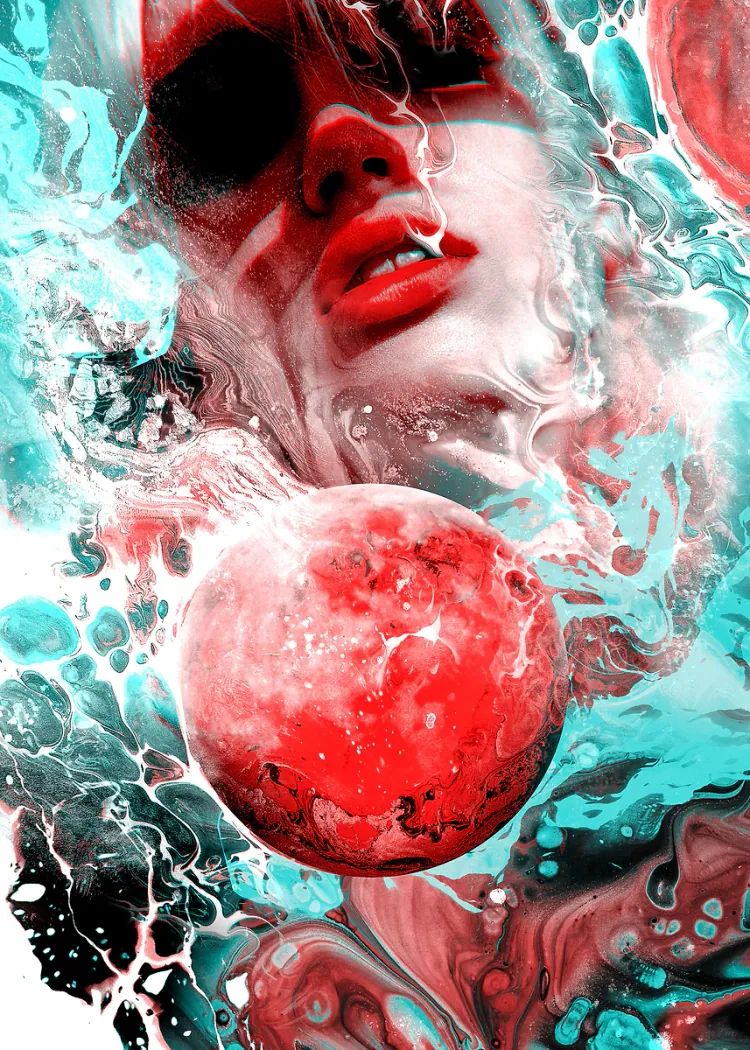 lumi-boards-art-d98bd282731c1684 LumiPoster — بورتريه الماء والقمر الأحمر - الصورة 1