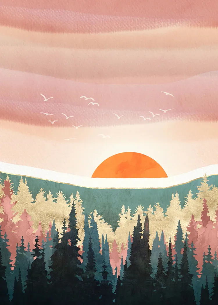 lumi-boards-art-d99161abd8f5d22c-1.webp LumiPoster — Sunset over the pink forest - Image 1
