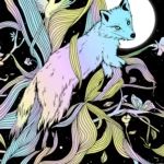 LumiPoster — Fox between colored lines