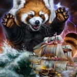 LumiPoster — Red panda and ship
