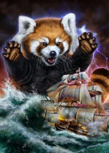 LumiPoster — Red panda and ship