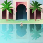 LumiPoster — مسبح وقوس وردي