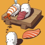 LumiPoster — Fun sushi on a wooden board