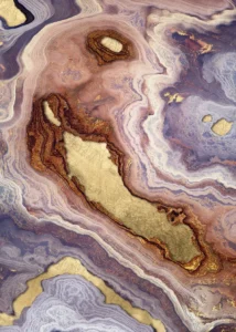 LumiPoster — Purple and gold stone layers