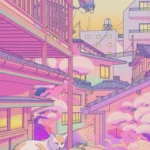 LumiPoster — A city in soft pink colours