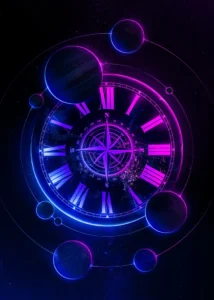 LumiPoster — Violet cosmic clock