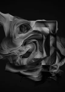 LumiPoster — تجريد فضي هندسي