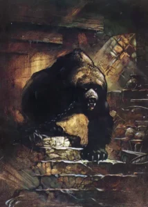 LumiPoster — Bear in an old castle