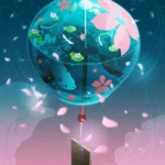 LumiPoster — جرس رياح ياباني مزهر