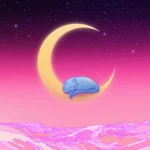 LumiPoster — A cat sleeping on the crescent moon