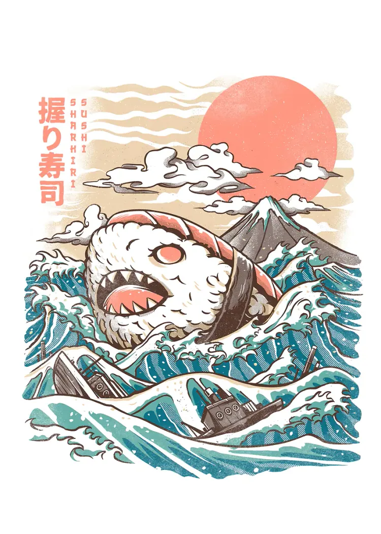lumi-boards-art-e311764ede478592-1.webp LumiPoster — Predatory sushi in the waves - Image 1