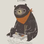 LumiPoster — Sushi loving bear