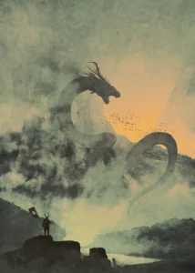 LumiPoster — A dragon among the clouds