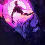 LumiPoster — محارب في دوامة بنفسجية