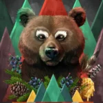LumiPoster — A bear between the triangles of the forest