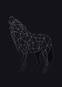 LumiPoster — ذئب بخطوط هندسية