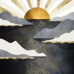 LumiPoster — Golden sun and river of light