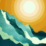 LumiPoster — Sun over the green mountain