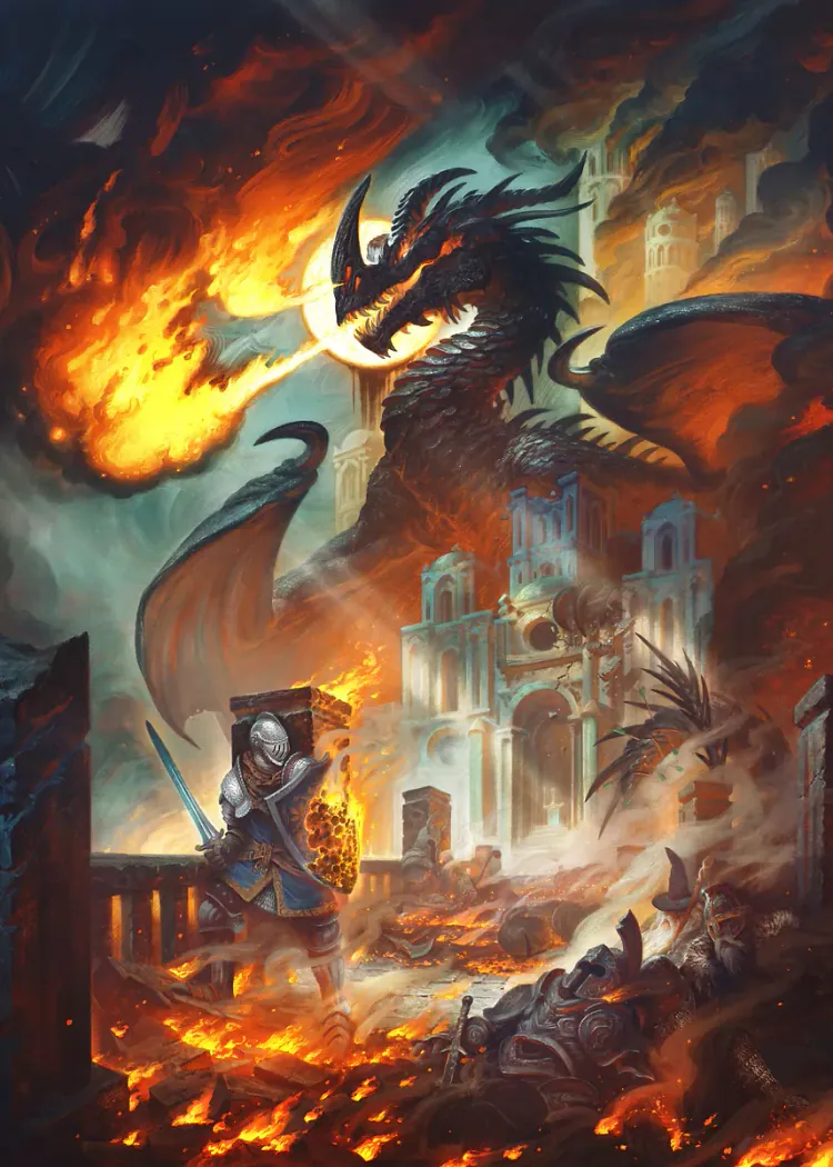 lumi-boards-art-e8d3bc5918138105-1.webp LumiPoster — Knight in front of the fiery dragon - Image 1