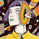 LumiPoster — Portrait and rainbow lines