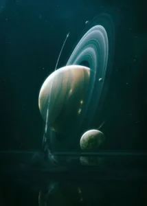 LumiPoster — كوكب بحلقات خضراء