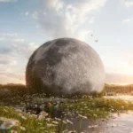 LumiPoster — Moon in the flower meadow