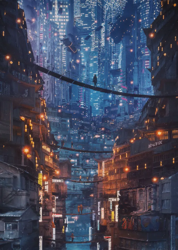 lumi-boards-art-ebd89e254976c93a-1.webp LumiPoster — Busy city towers - Image 1