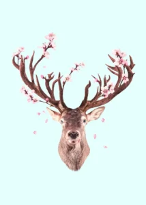 LumiPoster — Deer with flowering antlers