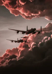 LumiPoster — Planes under red clouds