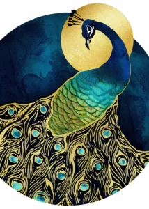 LumiPoster — Peacock under the golden moon