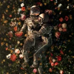 LumiPoster — Astronaut among flowers