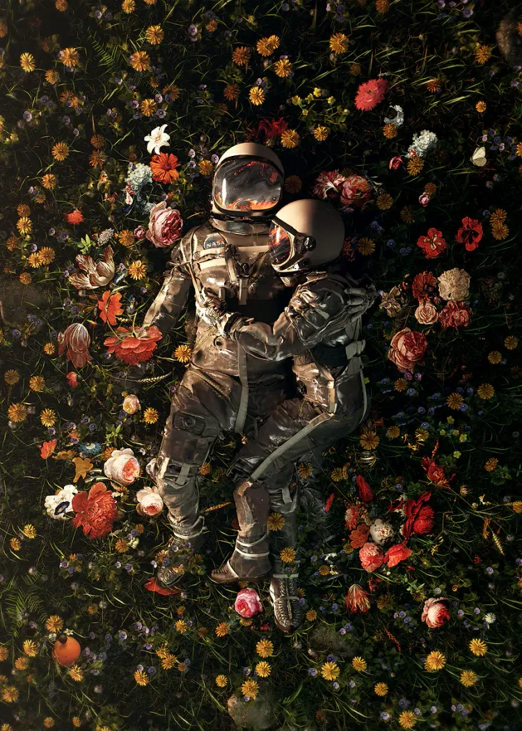 lumi-boards-art-f54563b92001989c-1.webp LumiPoster — Astronaut among flowers - Image 1
