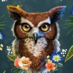 LumiPoster — Owl among flowers