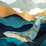 LumiPoster — A whale between layers of the sea